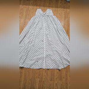 Free people white and blue pin striped maxi dress